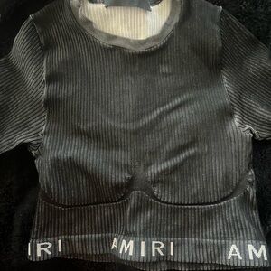 AMIRI Black Ribbed Knit Top